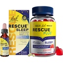 RESCUE Nighttime Aid Bundle, 3Pk - Bach Sleep Kid Dropper, 10mL Sleid Liquid Melts, 28Ct Plus Sleep Gummies dengan 5mg Melonain / dosis, 60Ct