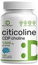 Choline CDP Choline, 1.000mg Per Serving, 120 Capsules - Tambahan Suplemen Chooline - Nootropic B Vitamin Properti - Probut Kesehatan Otak, Memori, & Focus - Nun-GMO