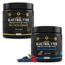 MMA Nutrition HRDWRK 100 Servings Keto Electrolytes Powder Sugar Free - Electrolite powder to Boost Endurance & Reduce Fatigue with Electrolytes Suplemen - Unflashted & Blue Raspberry Set