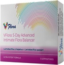 VagiBiom 5-Day Vflora (Lacleillus crispatus + L. gasseri) untuk menyeimbangkan Flora Intimate. Pembiakan dan Perawat Flora Baik untuk Kesehatan Kulit. Ultra Mampu 100% Vegan Alam (5 Suppotory)