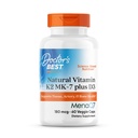 Doctor 's Best Natural Vitamin K2 MK-7 Plus D3, Support Tissue, Artery, & Bone Health, None-GMO, Gluten Free, Soy Free, Vegetarian 60 Vevgie Caps