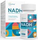 NADH + CoQ10 + D-Ribose Suplement, Enhance NAD + Tambahan untuk Energi, Fatigue, 60 Kapsul