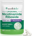 Nicotinamide Riboside 900, Liposomal Reveratrol, Lipomal Nicotinamide Riboside, Suplemen Reveratrol, Supplemen Perempuan (1Pack / 80 Capsules)