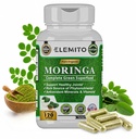 Kapsul Moringa, Powder Leaf Murni, Superfood Hijau, Energi, Metabolisme, & Imune Dukungan, Non-GMO, Vegan, Gluten- Bebas - 120 Kapsul