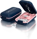 DubSTAR Little Pill Cutter, Pill Cutter Splitter for Small and Tiny Pills, Portable Pretty Pill Cull for Large Pills, Cuts Vitamin Tablet for Purse Pocket (Pill Cutter, Blue)
