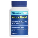 ValuMeds Musus Relief Guaifenesin 400mg (200 Caplet): Maximum Power 124; Mucus Thinning for Colds, Chest Contrable, Flu, Coughing 124; Expectorant & Decongestant