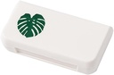 SagaSaveTravel Pill Case 3 Comparts Portable Pill Case Dustproof and Moisture- Membuktikan Kotak Pil Kecil untuk Vitamin, Minyak Ikan (Turtle Leaf)
