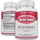 Pilar Acne Tame Suplemen Clear Skin Vitamin Pill untuk Pengobatan Oily Skin, Hormonal Blemishes, Anti Spots & Cystic Acnes Suplemen Perempuan, Pria, Remaja & Pertumbuhan 60 Oral Tablet