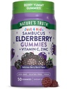 Nature 's Truth Kid Elderberry Gummies 124; 50 Count Aver4; dengan Zinc dan Vitamin C 124; Vegan, Non-GMO & Gluten Free Suplemen