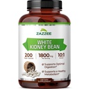 Zazzee White Kidney Bean 10: 1 Ekstraksi, 1800 mg per Serving, 200 Vegan Capsules, Lebih dari 2 Bulan Supply, Standardisasi, konsentrasi 10X Ekstrak, 100% Vegetarian, All- Natural dan Non-GMO, dibuat di Amerika Serikat