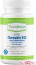 Power By Aburals Active Chewable Methylated B12 with L-Methyl Flile Suplement for Women & Men, Cherry Flavor, 60 Tablet