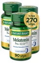 Nature 's Bounty Melonatin dalam 100% Obat Free Sleep Aid, Dietary Supplement, Promotes Relaxation and Sleep Health, 5 mg, 90 Count, Paket 3