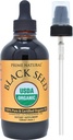 Prime Natural Organic Black Seed Oil 4oz - Cold Menekan Tinggi Tak Berguna Thymoquinone 1.7% USDA Disertifikasi - Turki Origin Venigella Sativa Liquid - Vegan Omega 3 6 9, Antioksidant