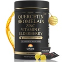 8-in- 1 Quercetin dengan Bromelain Gummies 1000mg, Potency Organic Quercetin Tinggi Suplemen dengan Zinc & Vitamin C, Elderberry, Seasonal Wellness & Imune Dukungan, Vegan, Sugar Free, 120 Gummies