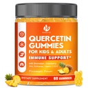Sugar Free Quercetin dengan Bromelain Gummies for Kids & Adult - Ammune, Antioksidant, Seasonal Quercetin Suplemen dengan Bromelain, Zinc, Elderberry, Vitamin C D3 E, Vegan, 60 Count