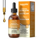 Lipomal Quercetin dengan Bromelain Liquid Drops, 8 di 1 Organic Quercetin 1000mg Suplemen Bromelain 500mg, Vitamin C, D3, Zinc, Elderberry, Turmeric for Immunity Health, 2 Fl Oz
