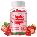 DANEW Pro Glucosamin Chondroitin Gummies dengan MSM & Elderberry Ekstra Kekuatan - Dukungan Bersama, Suplai Dukungan Ammune Antioksidan untuk Dewasa, Pria & Women.90 Strawberry Gummies
