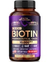 Biotin 1000mcg dengan Silicon - Farmasi Tingkat Biotin Suplemen untuk Perempuan - Pengembangan Rambut, Skin & Nails - Max Kekuatan & 100% Bioavability - Dibuat di USA - 120 Softgels, 120 Days Suppply
