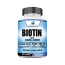 Suplemen Standar Amerika Biotin 20.000.000 mcg dengan Kertin, Koconut Powder dan Zinc, Biotin Suplemen untuk Perempuan dan Pria, 120 Veggie Kapsul, 120 Hari Suppply