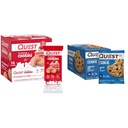 Nutrition Quest Frosted Strawberry Cake & Chocolate Chip Protein Bundle, 1g Sugar, 10g Protein, 2g Net Carbs, Gluten Free, 16 & 12 Count