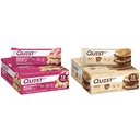Quest Nutrition White Chocolate Raspberry Protein Bars, High Protein, low Carin, Gluten Free, Keto Friendly, 12 Count & S 'mores Protein Bar, High Protein, Low Carb, Gluten Free, Keto Friendly, 12 Count