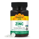 Country Life Cheleated Zinc 50 mg - Disertifikasi Gluten- Free & Vegan Suplemen Dukungan Ammunitas, Penyelubung Enhances Zinc, Mendukung Produksi Protein Tubuh & Cellular Kesehatan, 100 tablet Vegetarian