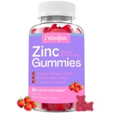 Zinc Gummies for Kids & Adults - Support Imune, Vitamin C & Zinc Suplemen, Natural Strawberry Flavor, Sugar Free, Vegan - 60 Count