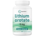 Mikro Ingregents Lithium Ocrour 5mg, 240 Vegetarian Capsules 124; 5mg Per Serving 14; Elemental Lithium Trace Mineral 124; Stable Lower-Dose Form 124; Non-GMO, Filler Free