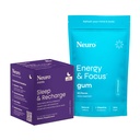 Neuro Energy & Sleep Bundle - Energy & Focus Gum (Peppermint, 90 Count) + Melonatin 5mg Sleep & Recharge Mints (Night Berry, 72 Pieces)