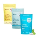 Neuro Focus & Calm Cognitive Bundle - Energi & Focus Nootropic Gum (90), Calm & Clarity Stress Dukungan Mints (90) & Memory & Focus Nootropic Gum (90)