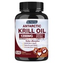 Krill Oil 1200mg, Antartika Krill Oil Omega 3 Suplement with EPA, DHA Astaxanthin & Phospholipids for Heart & Brain & Marrow Health, No Fishy Aftertaste, 120 Softgels (60 Pelayan)