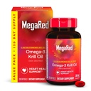 MegaRed - Omega-3 Krill Oil 350mg Softgeels (130 Count in A Bottle), EPA & DHA Omegaga- 3 Fatty Acids dengan tidak Fishy Aftertaste Unless Fish Oil, mengandung Antioksidant Astaxanthin