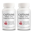 Kapten Murni Antartika Krill Oil Softgeels 124; Omega 3 EPA, DHA dengan Astaxanthin & Phospholipids 124; Tidak ada Addonist atau Chemical 124; 1000mg per Serving, 60 Capsules, 2-Pack