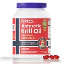 NYO3 Krill Oil 100mg Omega 3 Suplemen, 56% Phospholipids untuk 98% Absorpsi, Antartika Superba Boost Krill Oil, EPA & DHA untuk Heart Brain Blood Lipid Health, Tidak Ada Burps Fishy, 60 Softgels