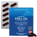 Viva Antartika Krill Oil, 1200 mg - Omega- 3 DHA & EPA dengan Astaxanthin untuk Kesehatan Gabungan, Tanpa Fish Burp, 90 Softgels