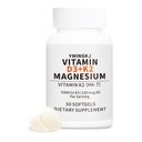 Vitamin D3 K2 5000 IU Softgels dengan Suffels Magnesium - & 120mcg MK-7 K2 untuk Dukungan Kesehatan Tulang & Imune - Non-GMO & Gluten- Free Softgels dengan MCT Oil- 30 Softgel