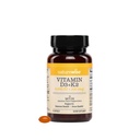 Naturrewise Vegan Vitamin D3 + K2 dengan Koconut Organik MCT Oil - Natural D3 5000IU + Natural K2 100mcg - Dukungan Bone Absorpsi Tinggi - Soy & Gluten Free - USA Diproduksi - 30 Softgeels [30- Day Suppply]