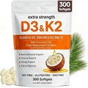 ELVERA Vitamin D3 K2 Magnesium Kompleks, Ekstra Kekuatan D3 & K2 dengan Triple Magnesium Softgels, D3 K2 Vitamin 10000 IU Softgel (1)
