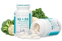 Vitamin K2 + D3 Tambahan Kekuatan - 120 Capsules dengan MK-7 untuk Dukungan Tulang dan Kesehatan Jantung - Nuklai Eskripsi untuk Absorpsi Kalsium dan Aktiune Fungsi