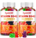 Vitamin D3 + K2 Gummies 2000 IU dengan Kalsium + K2 (MK-7), Magnesium Citrate, Vitamin C, Zinc & Boron - Bone, Heart & Imune Dukungan - Vegan, Non-GMO, Gelin- Free, Sugar-Free Sugar-Free Sugarnment, 120 Gummies