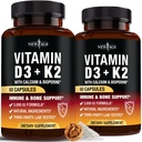 New Age Vitamin D3 5.000 IU + K2 MK-7 100 mcg - 2- 1 Bone, Imune & Heart Support, Easy to Swallow, Non- GMO - 120 Capsules