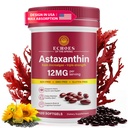 Staxanthin 12mg - Natural Astaxanthin dari Haematococcus Pluvialis, Suplemen Antioksidant Triple Kekuatan untuk Eye, Skin, Dukungan Bersama & Imune (120 Count (Paket 1)