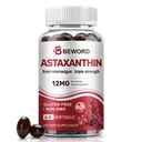 BEWORD Astixanthin 12mg dengan MCT Oil, 60 / 120 Softgeels 2- Bulan Suply 124; Premium antioksidant Suplemen 12.4; Natural Mikrosalgae, Triple Energy 124; Dukungan Skin & Eye Health 124; Non-GMO, Gluten & Soy- Free