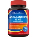 Dokter 's Recipes Astaxanthin 12 mg, dari Fresh Premium Microsalgae, Max Power, No Gluten, Non-GMO, Supports Skin, Eye, Bone & Ammune System Health, 60 Softgels