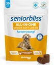 Vetnique Sendness bliss Senior Dog Multivitamin with Glucosamin, Omega 3 Fish Oil, and Progories - for Dog Joints, Digetical and Imune Dupport for Optimal Health (All-inone Daily Vitamin, 30 Ct)