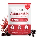 Suplemen ABOUME Astaxanthin 12mg, Fresh Microalgae Source, Support Eye, Imune, Skin Health, Internal Circulation 124; Nor-GMO 124; No Gluten (1PCS)