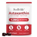 Astaxanthin 12mg (120 Softgels) - Premium Astaxanthin Antioxidant Suplemen - Pendukung Mata, Sirkulasi Internal, Imune & Skin Health - Sumber Microsalgae Segar - Non-GMO & No Gluten