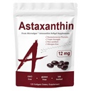 Astaxanthin 12mg, Triple Power Skin Vitamin for Women with Antioxidant Activity, Supports Imune, Skin, Eye & Joint Health, Prograce Internal Circulation, Chocolate Flavor, 120 Servings
