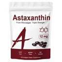 Vions Organics Astaxanthin 12mg, 120 Softgels, Premium Astaxanthin Antioxidant Suplemen, Pasokan Imune, Skin, Eye & Gabungan Health-Non-GMO, Gluten- Free, 4 Bulan Suppply, 120