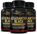 FREZZOR Astaxanthin Black dengan UAF1000 + Super Antioksidan, Pendukung Hati, Eye & Brain Health, Anti- Aging Skincare & Cellular Protection, 12mg Astaxanthin per Serve, 180 Softgels, 3 Pasokan Bulan